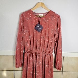 NWT Ava & Viv Plus size modest floral maxi dre…